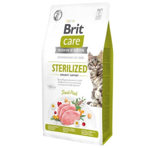BRIT CARE CAT STERILIZED IMMUNITY sausā barība kaķiem Cūkgaļa 7kg
